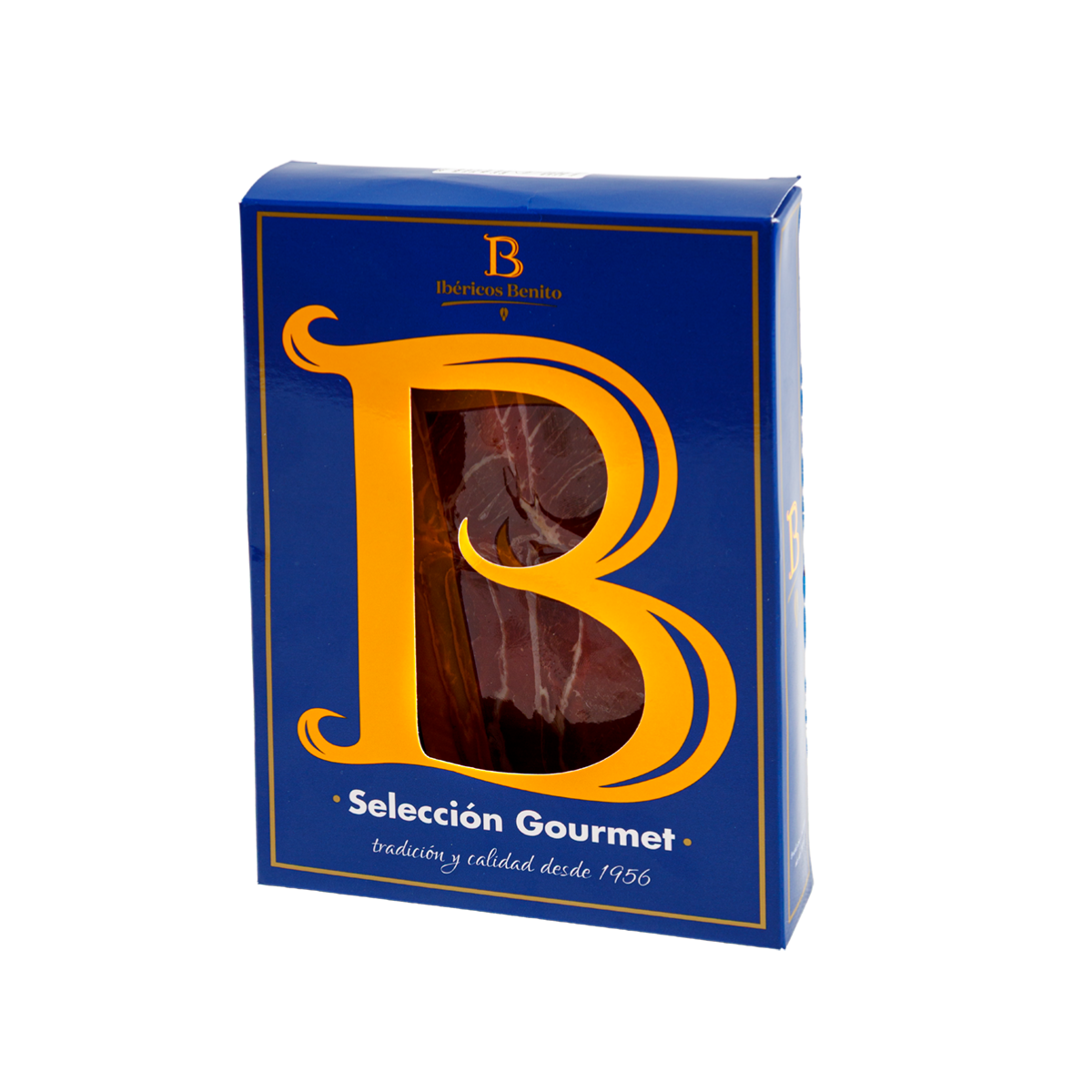 Caja de 5 sobres de jamón de cebo ibérico 50% raza ibérica loncheado a máquina Ibéricos Benito